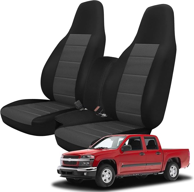 SAPUBK Custom-Fit Seat Covers Replace for 2004-2012 Chevy Colorado/GMC Canyon Front 60/40 Split Bench Seat with Console/Armrest, Knitted Fabric Composite Soft Foam Lining Breathable Seat Cover