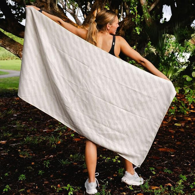 Sprints Athletic Running Towel, Full-Sized, Car Seat Cover - Performance Microfiber (Velocity Blitz Cream)