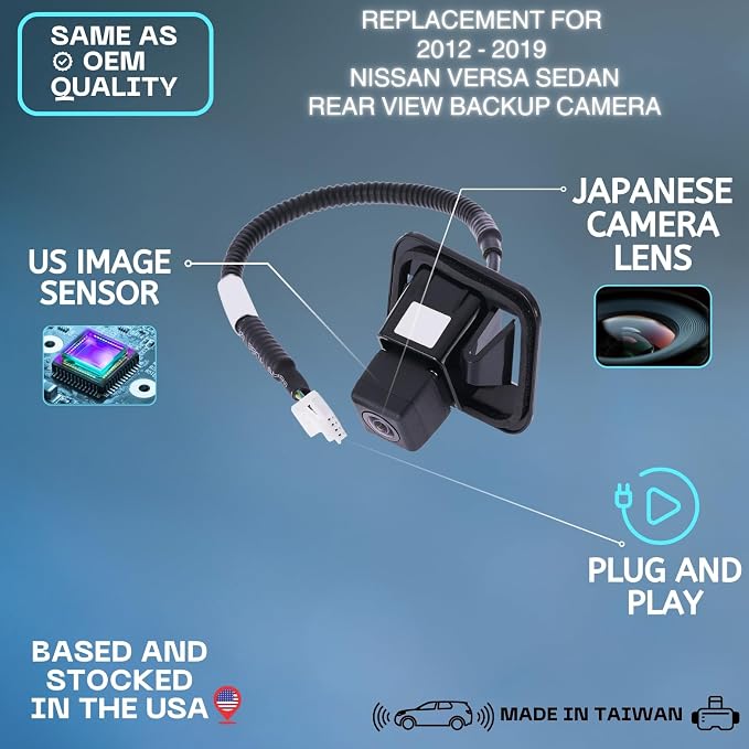 Backup Camera Replaces for 2012 2013 2014 2015 2016 2017 2018 2019 Nissan Versa Sedan OE Part # 284429KA0A | 28442-9KA0A