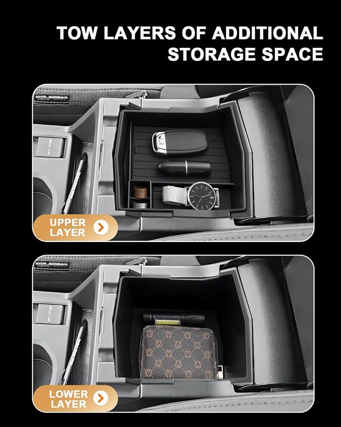 ECOZEN 2025 Forester Center Console Organizer - Double Layer Center Console Armrest Box Organizer For 2025 Subaru Forester/Forester Hybrid(Base/Premium/Sport/Limited/Touring) Accessories
