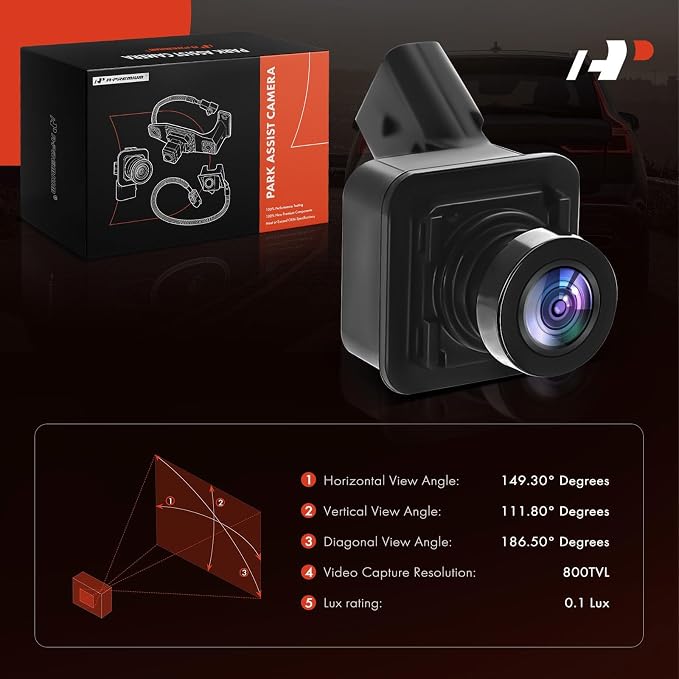 A-Premium Rear View Backup Camera Compatible with Ford | Parking Camera for 2021 2022 2023 Bronco Sport - Replace# M1PZ19G490A