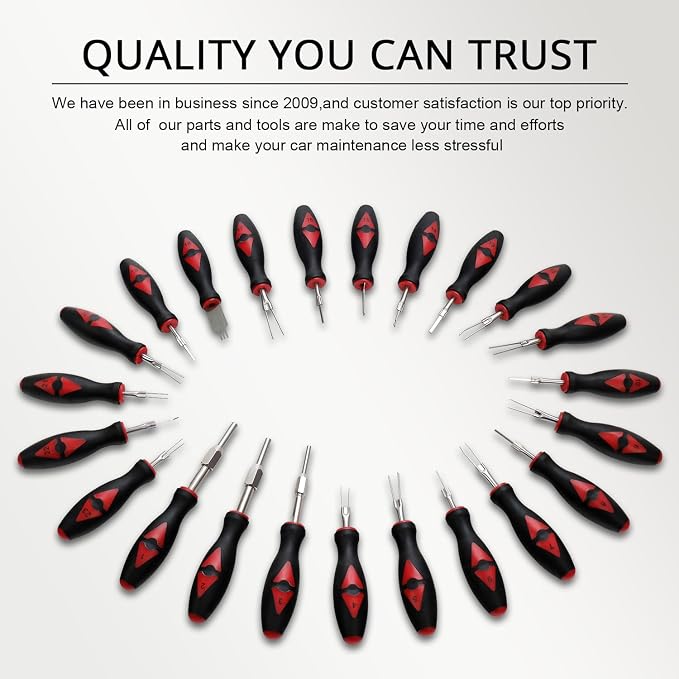 YSTOOL Terminal Release Kit, Universal Wire Connector Removal Pin Extractor Release Tool 23 PCS Set for American Domestic and Imported Vehicles
