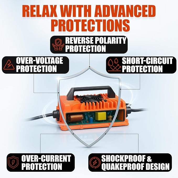 VoltRevive™ 24V 30A Lead-Acid Industrial Battery Charger for Forklifts, Pallet Jack, Scrubbers & Golf Carts | SB-50A Anderson Plug with Temp Sensor | Fast Charging with TrickleFlow™ | IP67 Waterproof