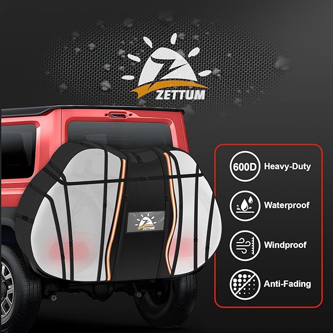 Zettum Bike Cover for Transport 2 Bike - 600D Travel Bike Covers for Bikes on Rear Bike Rack Waterproof & Heavy Duty, Outdoor Full Bicycle Rack Cover for 2 Bikes on Car Hitch Storage (Clear)