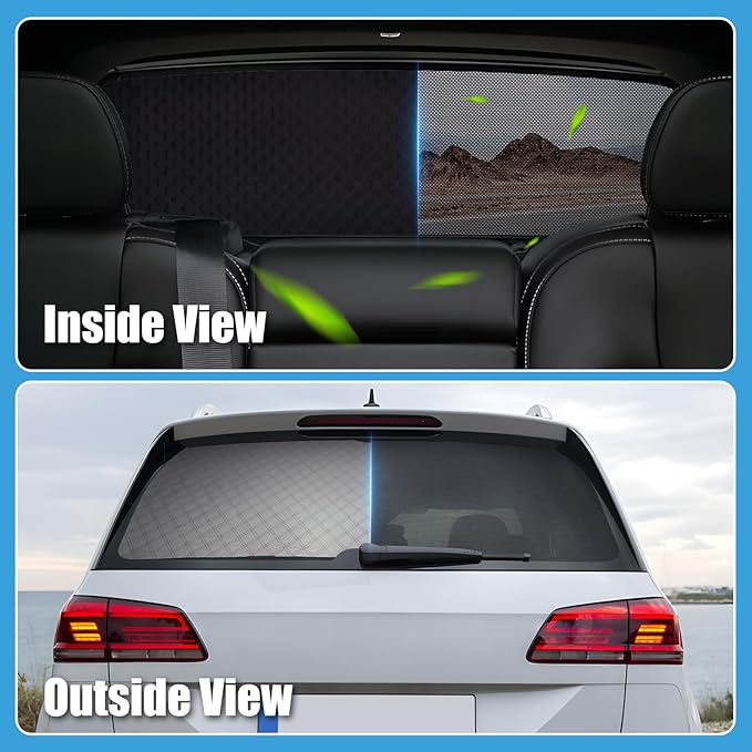ZATOOTO Rear Windshield Sunshade for 2019-2024 Toyota RAV4 Back Window Sun Shade Double Layer Design for Sunshade and Privacy Offer Great Visibility Sun Blocker Rear Window Shade for Toyota RAV4