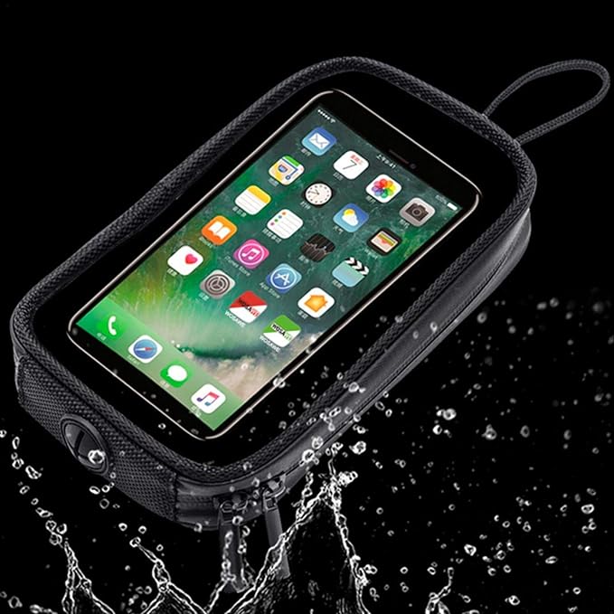 Motorcycle Tank Bag, Motorcycle Magnetic Phone Holder, Waterproof Fuel Tank Transparent Bag, Portable Phone Pouch Case with Headphone Jack, for Cellphone GPS 7.08X3.94X1.18inch