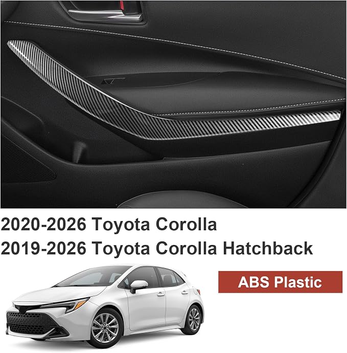 Carbon Fiber Inner Door Handle Frame Cover Compatible with Toyota Corolla 2020–2026 & Corolla Hatchback 2019–2026