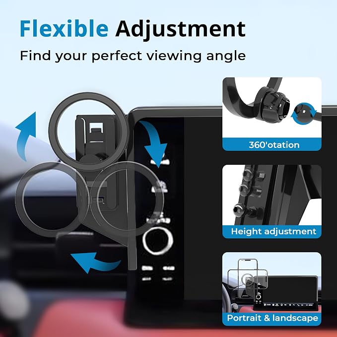 4PCS For 2023-2026 Honda CR-V Accessories Bundle, 3PCS Center Console Organizer & Armrest Storage Box + Compatible MagSafe Phone Holder, Fits LX EX EX-L Sport Sport-L TrailSport Sport Touring Hybrid,