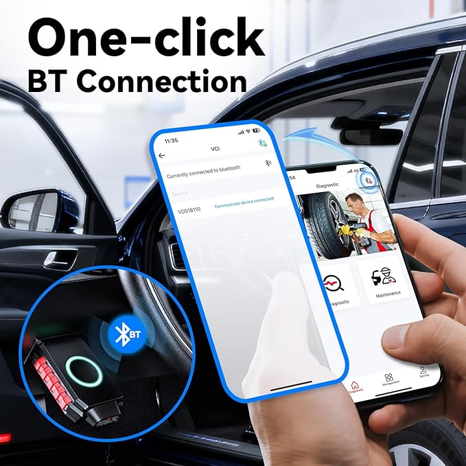 Bidirectional Wireless OBD2 Scanner for iOS & Android, VIDENT iSmartDiag 510 PRO Scan Tool with Lifetime Updates, 28 Resets, All System Diagnostics, Throttle Relearn, ABS Bleeding, EPB, CAN FD for GM
