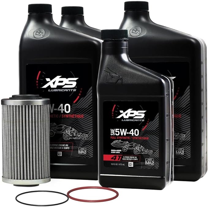 BRP Can-Am Sea-Doo OEM 4T 5W-40 Full Synthetic Oil Change Kit, 9779486