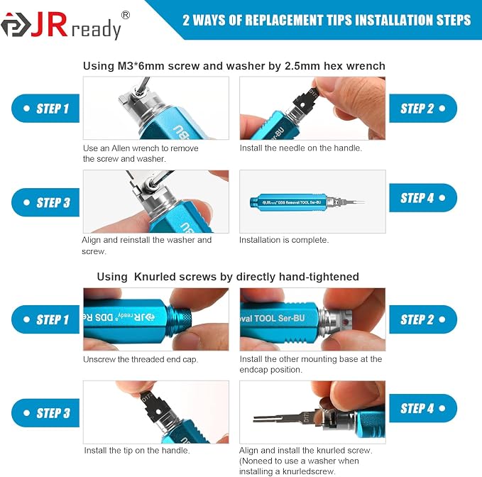 JRready ST5349 Pin Removal Tool Kit, 24PCS Replacement Pin Extractor Tools, Comprehensive Electrical Terminal Release Tool Set for Deutsch, AMP/TE, Molex, Delphi, JST, Harting Connectors