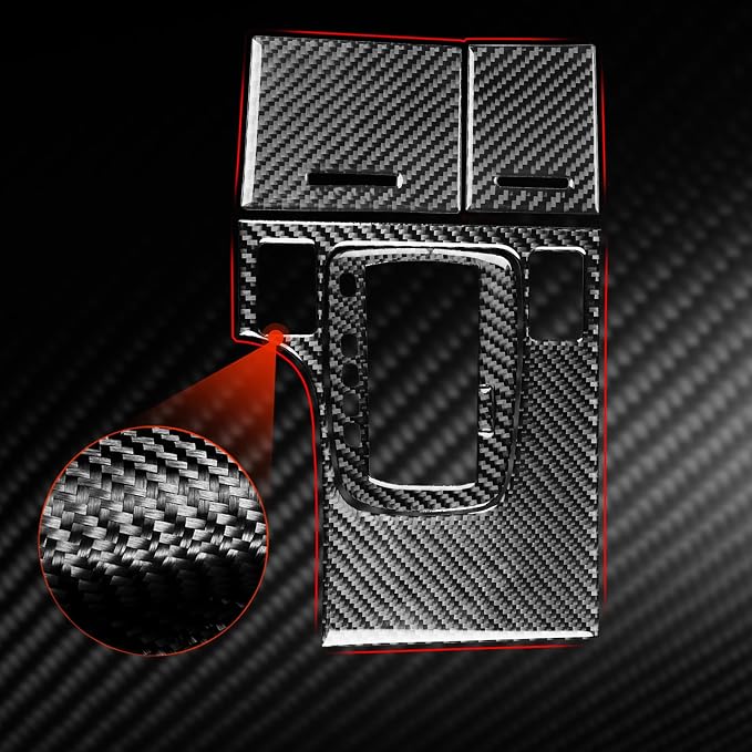 Black Soft Carbon Fiber car Interior Water Cup Shift Panel Set 5/Piece Decorative Sticker Suitable for Acura TSX 09-14 Carbon Fiber car Interior