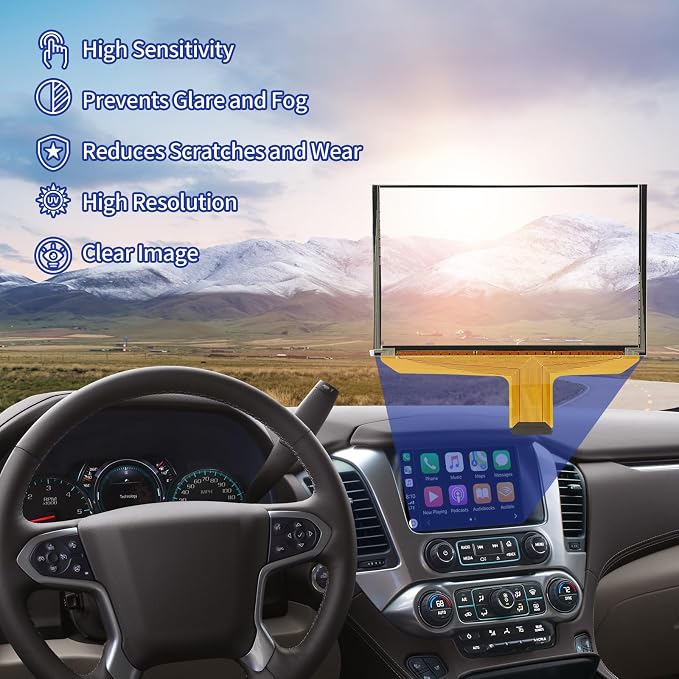 Touch Screen Replacement Digitizer DJ080PA-01A Fit 2014-2018 Chevy Silverado 1500 Tahoe Chevy Colorado 2015 GMC Sierra Acadia Terrain Yukon Trucks SUV Mylink 8-inch Touchscreen Radio Navigation