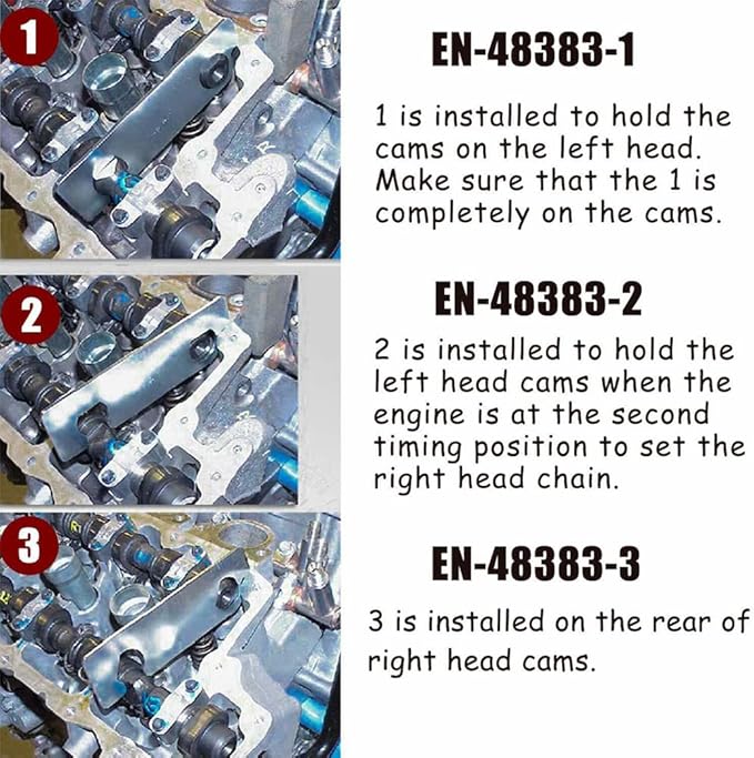 EN 48383 Camshaft Retaining Tool Replace EN 46105 Fit for Cadillac Buick Chevrolet Vauxhall Saab Pontiac Equinox Holden Saturn Cam Alignment Holding Kit for V6 2.8L 3.0L 3.6L Engines