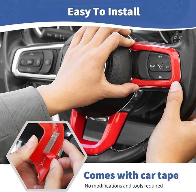 RT-TCZ for Wrangler JL Interior Trim Kit Compatible with Jeep Wrangler JL JLU Gladiator JT 2018-2023 Red Interior Accessories 23pcs