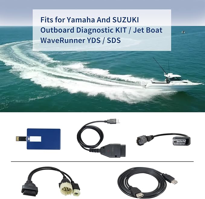 Diagnostic Cable Tool Scanner KIT Compatible with Yamaha YDS 1.33 & Suzuki SDS 8.40 Jet Boat/WaveRunner/Outboard