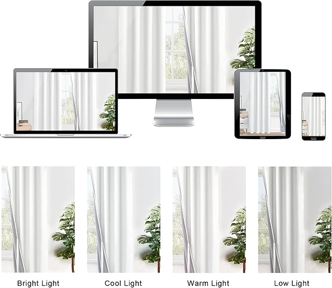 XWZO 100% Blackout Curtains 84 Inches Length with Tiebacks- Heat and Light Blocking Ring Top Window Drapes with Black Liner Backing for Bedroom/Kid's Room, Ivory, W38 x L84, Set of 2 Panels