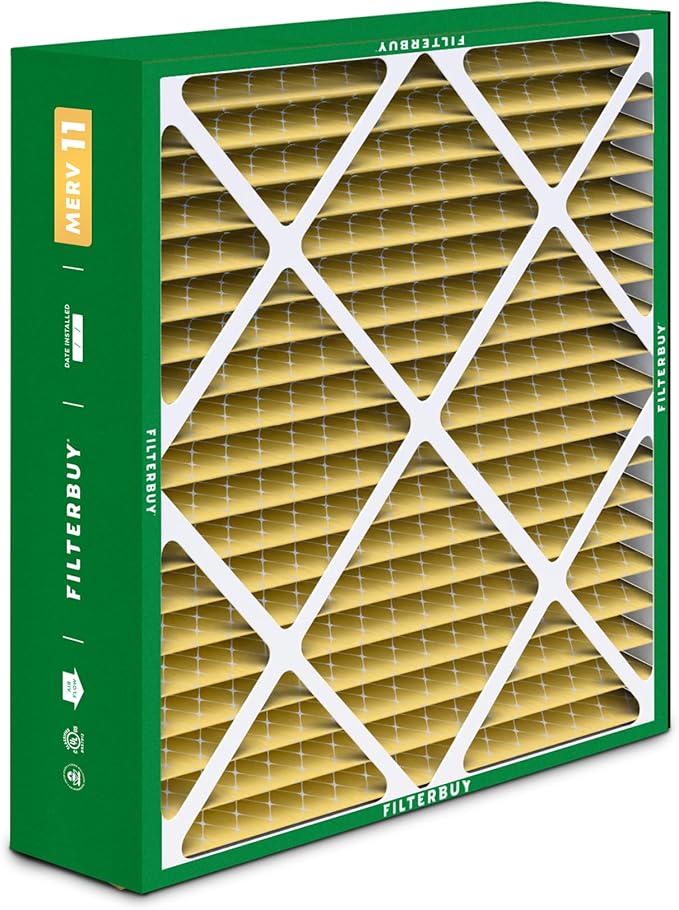 Filterbuy 22x24x5 Air Filter MERV 11 Superior Pet & Allergy Defense (1-Pack), Electrostatic Pleated HVAC AC Furnace Filters for Amana, Goodman, and Five Seasons (Actual Size: 22.06 x 23.94 x 5.25)