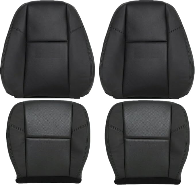 NLQR Front Both Sides Bottom & Back Replacement Seat Covers Black Perforated Microfiber Leather Compatible with Cadillac Escalade 2007 2008 2009 2010 2011 2012 2013 2014