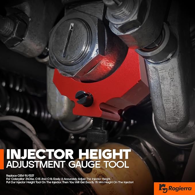 9U-6891 Injector Sleeve Remover Installer Set + 9U-7227 Injector Height Tool + J-38587-A Engine Barring Socket Tool Kit (8-PC) - Compatible with CAT Caterpillar 3406E C15 C16 Diesel Engines (8 PCS)