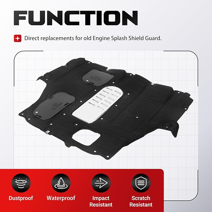 ECOTRIC Engine Splash Shield Guard Compatible with 2012 2013 2014 2015 2016 Dodge Dart Replace for Part Number 68082724AH CH1228150