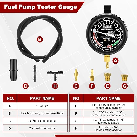 Sabary 12V Digital Timing Light with Tachometer & Advance Angle Inductive Ignition Timing Light Gun Vacuum and Fuel Pump Tester Gauge Leak Pressure Diagnostics Gauge for Car, Motorcycle, Marine