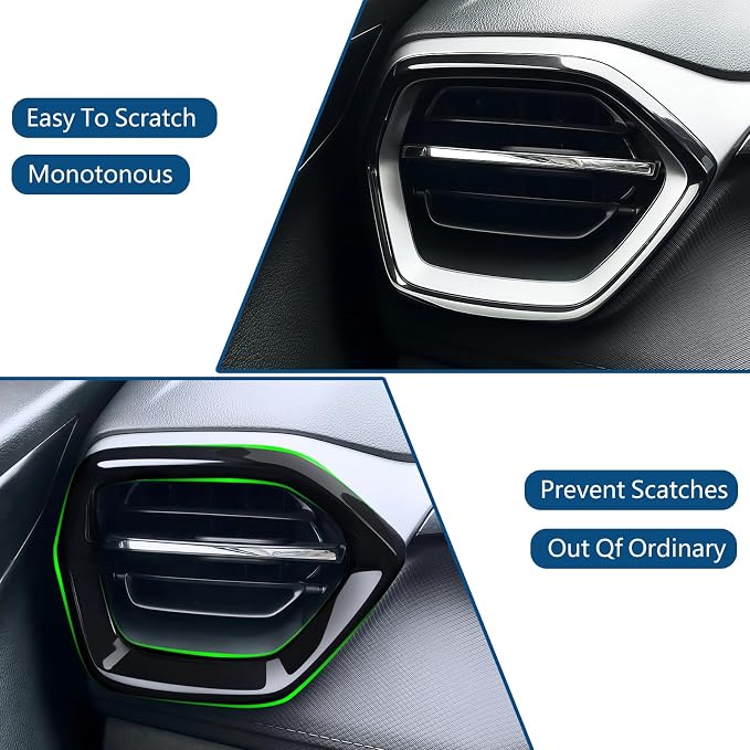 Front Side Air Conditioning Vent Outlet Grille Cover Trim ABS Gloss Black Interior Decor Protector for Chevrolet Trailblazer 2024-2026 2 Pcs