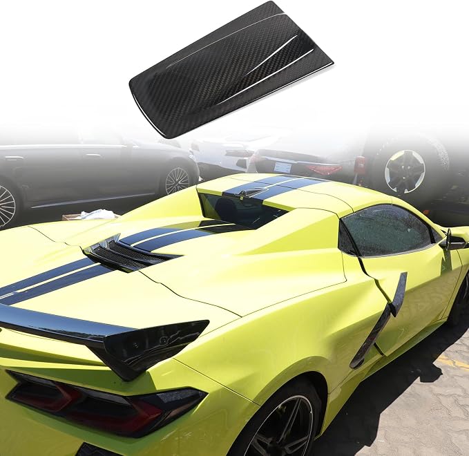 Roof Top Backup Cameras Cover Trim Compatible with C8 Corvette Convertible Z06 Z51 2020-2024 Real Carbon Fiber 1PCS Reversing Camera Protection Cover Trim Accessories (Black Carbon)