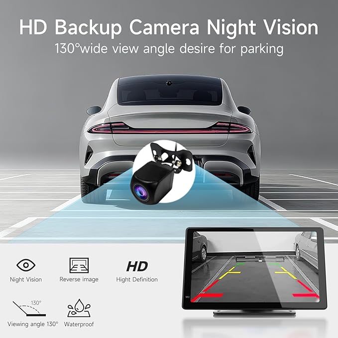 Haudio 7 Inch Portable Carplay Screen for Car,Car Stereo Wireless Carplay & Android Auto,1080p Backup Camera CarAudio Receivers GPS Navigation Mirror Link