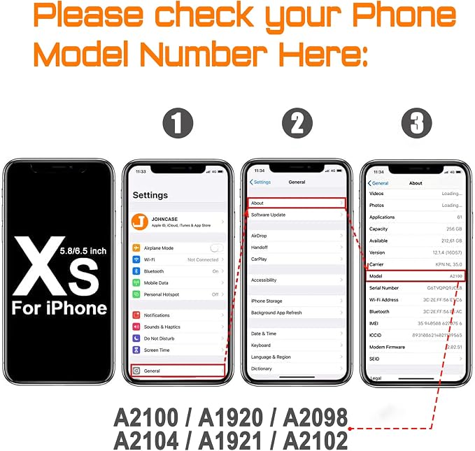 Johncase New OEM 12MP Autofocus Main Rear Back Camera Module Flex Cable Replacement Part Compatible for iPhone Xs/Xs Max (All Carriers)