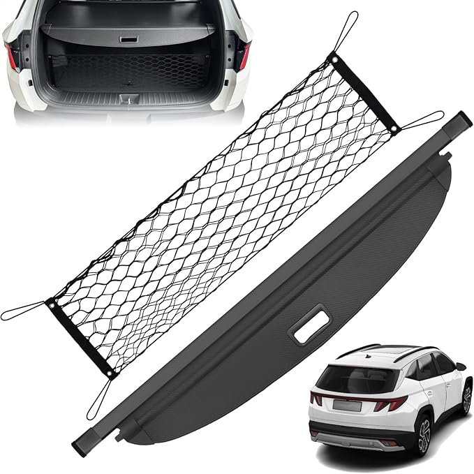 Retractable Cargo Cover for Tucson 2026 2025 2024 2023 2022 - Carbon Fiber Texture Trunk Cover, Car Accessories, Anti-Peeping Luggage Privacy Shield for Tucson Trunk Cover