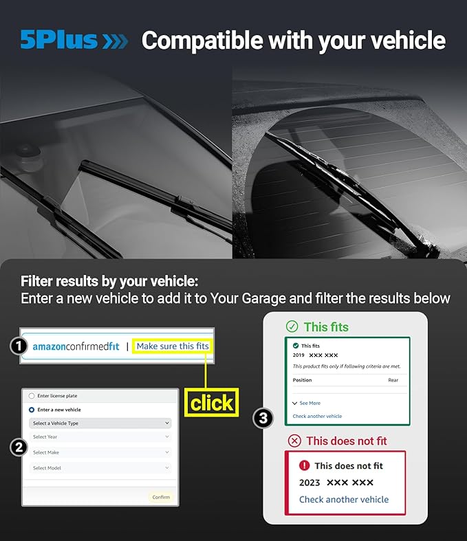 5 PLUS 26"+26" Windshield Wiper Blades Replacement for Ford Fusion 2020 2019 2018 2017 2016 2015 2014 2013 Original Factory Quality Fit for Pinch Tab Front Wipers Arm(Pack of 2)