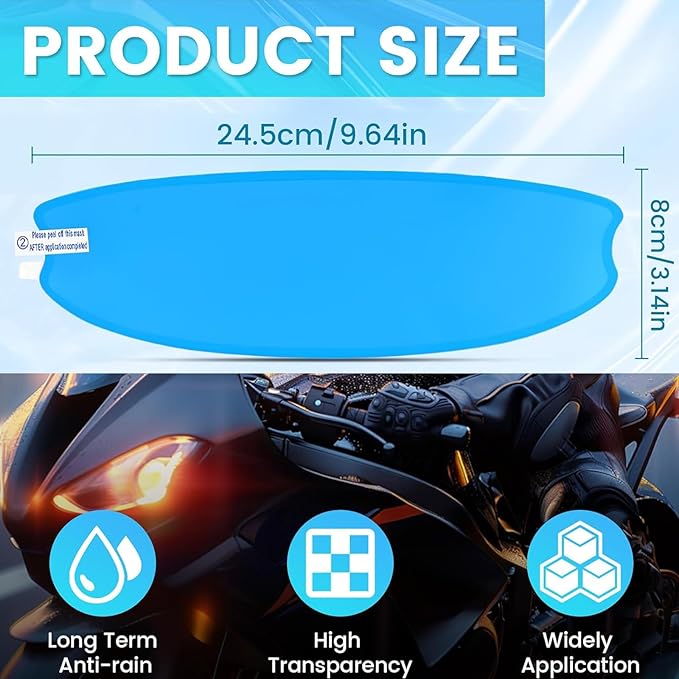 Motorcycle Anti Fog Film, Universal Fit Helmet Visors Insert Waterproof Fog Resistant Clear Vision