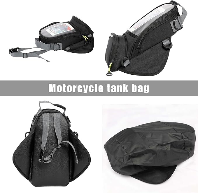 Motorcycle Tank Bag for Suzuki Gsxr 600 750 2006-2016, Magnetic Petrol Tank Bag with Waterproof Touch Screen Phone Pouch, Oxford Cloth Motorcbike Gas Oil Pouch