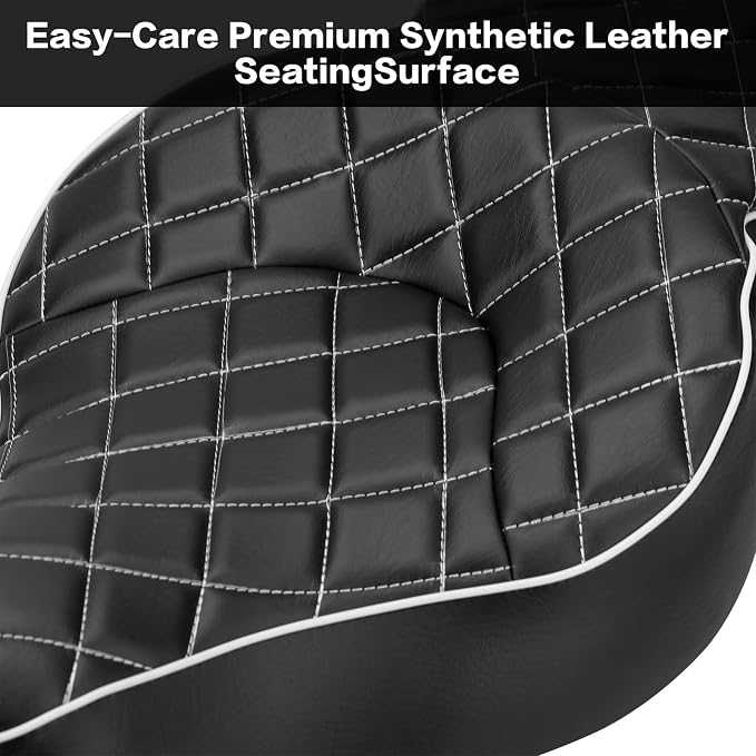 LKV Motorcycle 2-Up Driver Passenger Seats Front Driver Rear Cushion Pad Compatible with Harley Sportster Iron 883 1200 XL XR 2004-2023, Diamond