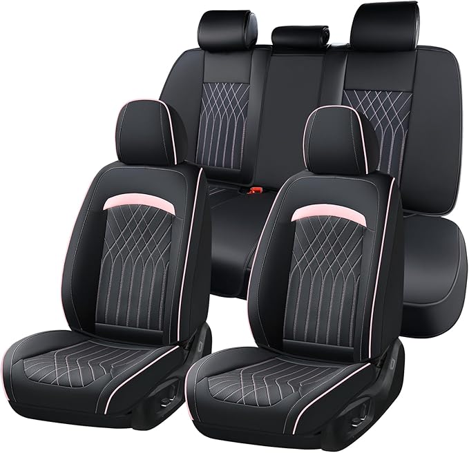 FLORICH Leather Seat Covers, Car Seat Covers Full Set, Car Seat Protector Waterproof, Front and Rear Seat Covers for Cars, Automotive Seat Covers Universal Fit for Most Cars SUV