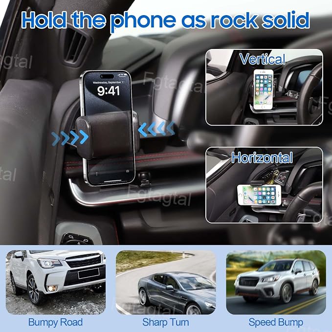 Center Console Multi-Mount Phone Holder Storage Box Compatible with Chevrolet Corvette C8 2020-2025, Dashboard Left Side Storage Tray Organizer, Clamping Arms Holder