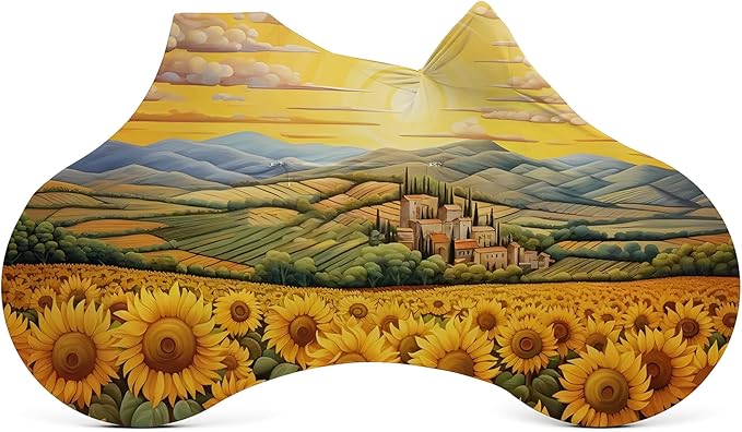 Bike Cover with 5 Zippers, Anti-Scratch Bicycle Storage Guard for Apartment & Garage, Fits Wall Hangers & Car Racks, Dust-Proof Full Protection for Most Bikes (Sunflower)