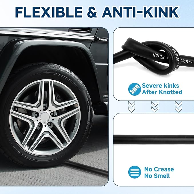 Camper & RV Black Water Hose - No-Kink Design Camper Sewer Hose - RV Accessories With Storage Bag - Perfect For Black Water, Gray Water, And RV Tank Cleaning, 25FT 5/8" Diameter
