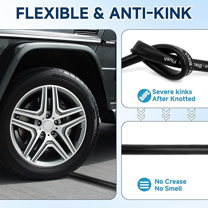 Camper & RV Black Water Hose - No-Kink Design Camper Sewer Hose - RV Accessories With Storage Bag - Perfect For Black Water, Gray Water, And RV Tank Cleaning, 15FT 5/8" Diameter