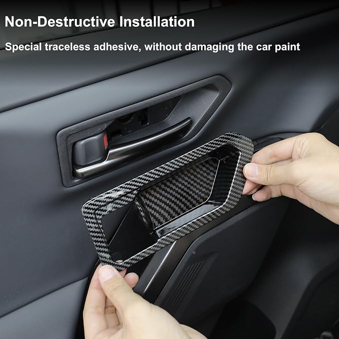 Inner Door Handle Bowl Frame Cover Compatible with Toyota RAV4 XLE Premium/LE/SE/XSE/Limited/Woodland 2026+, Door Pull Bowl Guard Cover, Handrail Cup Trim for RAV4 2026 2027 Accessories (Black)