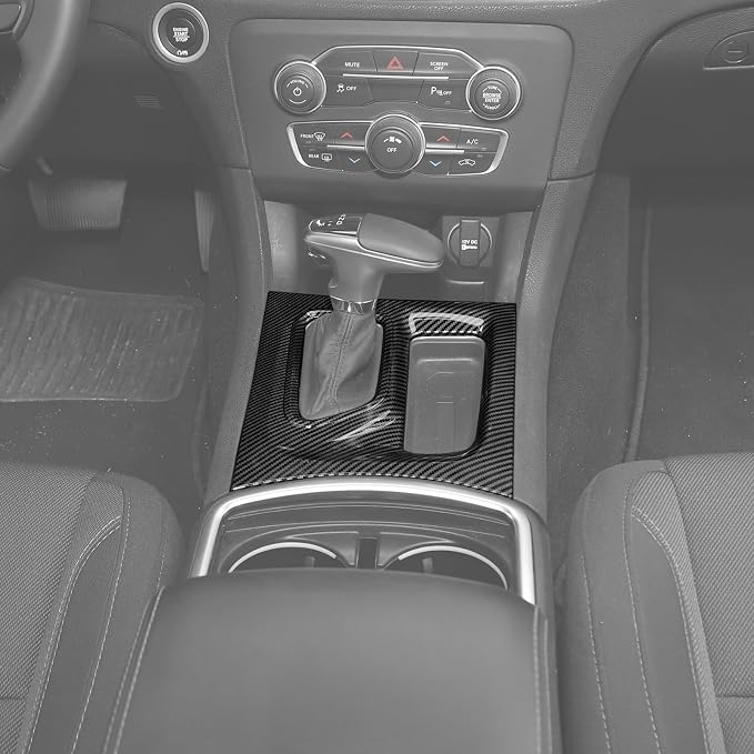 Jimen Fit for Dodge Charger 2015-2023, 9PCS Carbon Fiber Interior Kits - Center Console Dashboard Cover, Gear Shift Panel Trim