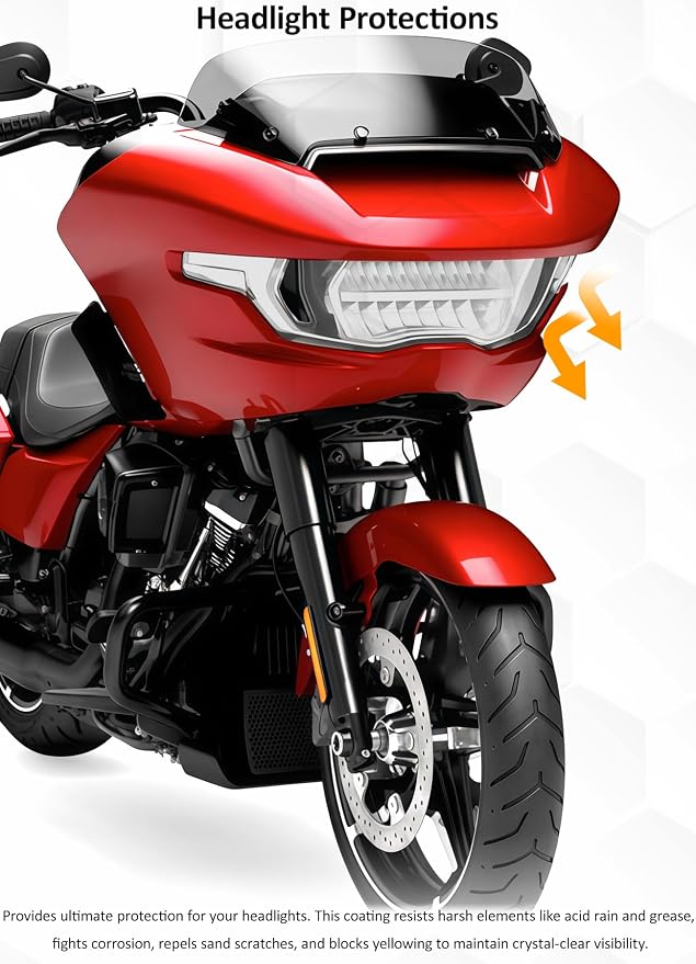 Headlight Lens Headlamp Protection Film Headlight Cover Guard Compatible with Harley Touring CVO Road Glide FLTRXSE 2023-up & Road Glide/ST 2024-up (Clear)