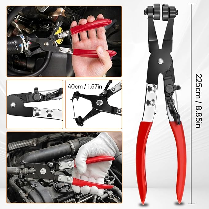 5PCS Automotive Electrical Disconnect Pliers Kit, Carbon Steel Connector & Clip Removal Tools, Hose Clamp Pliers set for Auto Repair