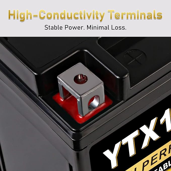 YTX14AH-BS 12V 12Ah AGM Sealed Motorcycle Battery, Maintenance-Free, Compatible with Polaris Sportsman 570, Trail Blazer 250, Ranger 400 500, Suzuki King Quad 300, QuadRunner 250