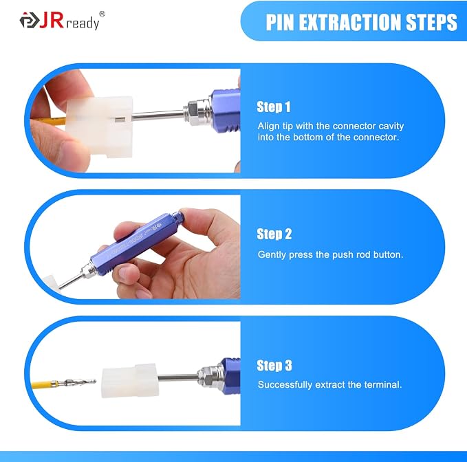 JRready ST5391 Molex Pin Extractor Tool Kit for MLX 6.35/.093”/.062”/Micro-Fit 3.0/Mini-Fit Jr Pin Removal Tool Electrical Computer Automotive Wire Connector Terminal Insertion Depinning Tools 6PCS
