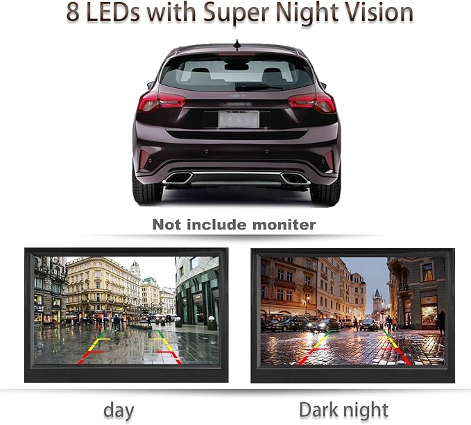 8 led License Plate Camera +7 led License Plate bakcup Camera