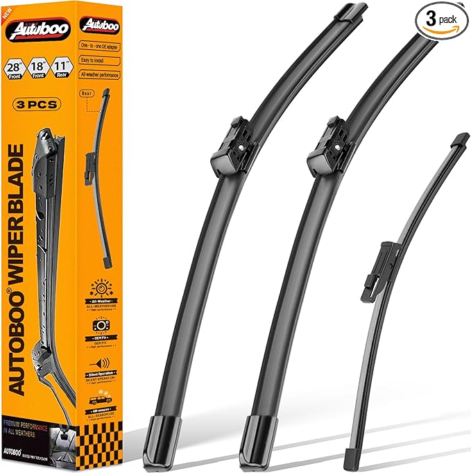 OEM Windshield Wiper Blade Replacement for VW Volkswagen ID.4 ID4 2021 2022 2023 2024 2025 Original Equipment All -Season Rear Wiper Blade Set 28+18+11 (Set of 3)