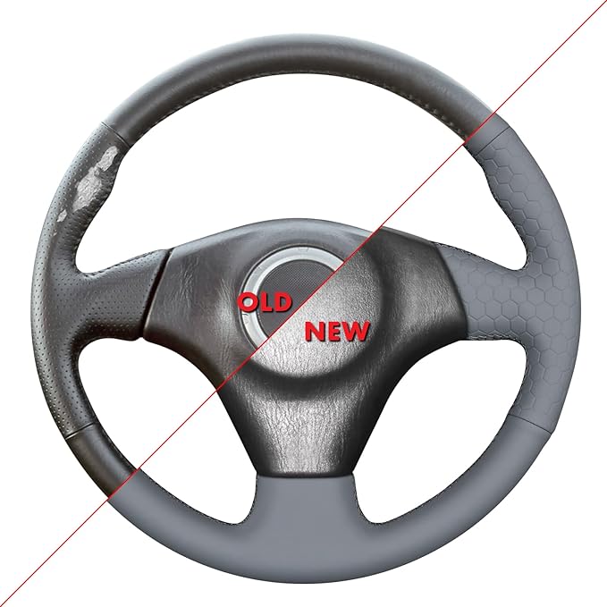MEWANT Hand Stitch Steering Wheel Cover for Toyota RAV4 1998-2003 / Celica 1999-2006 / Corolla 2003-2008 / Matrix 2002-2008 / MR2 1999-2007 / Supra/Caldina, Custom Fit DIY Wrap Interior Accessories
