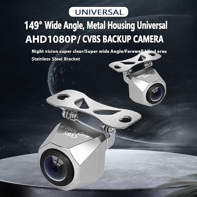 Backup Camera for Car, AHD1080P/CVBS Metal Housing Wide Angle Rearview Reversing Back up Camera, Perfect Night Vision IP69 Waterproof Reverse Rear View Camera for Car SUV Pickup and Other Vehicles